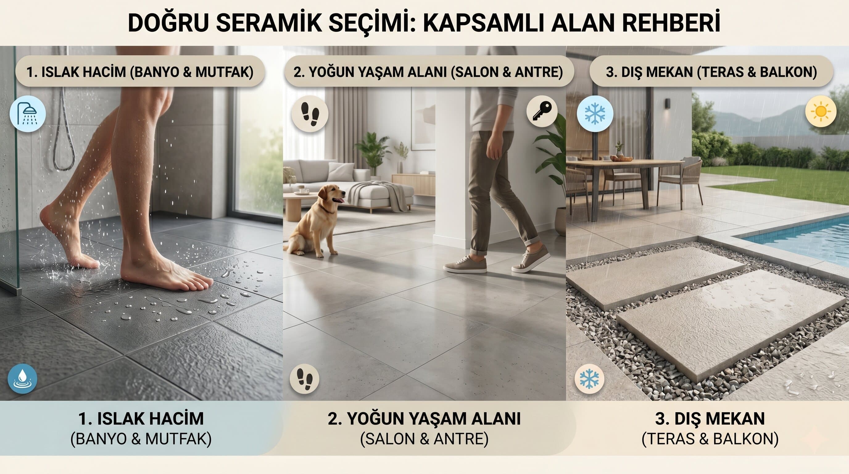 Doğru Seramik Seçimi: Hangi Alanda Hangi Ürün Kullanılmalı? (Kapsamlı Rehber)
