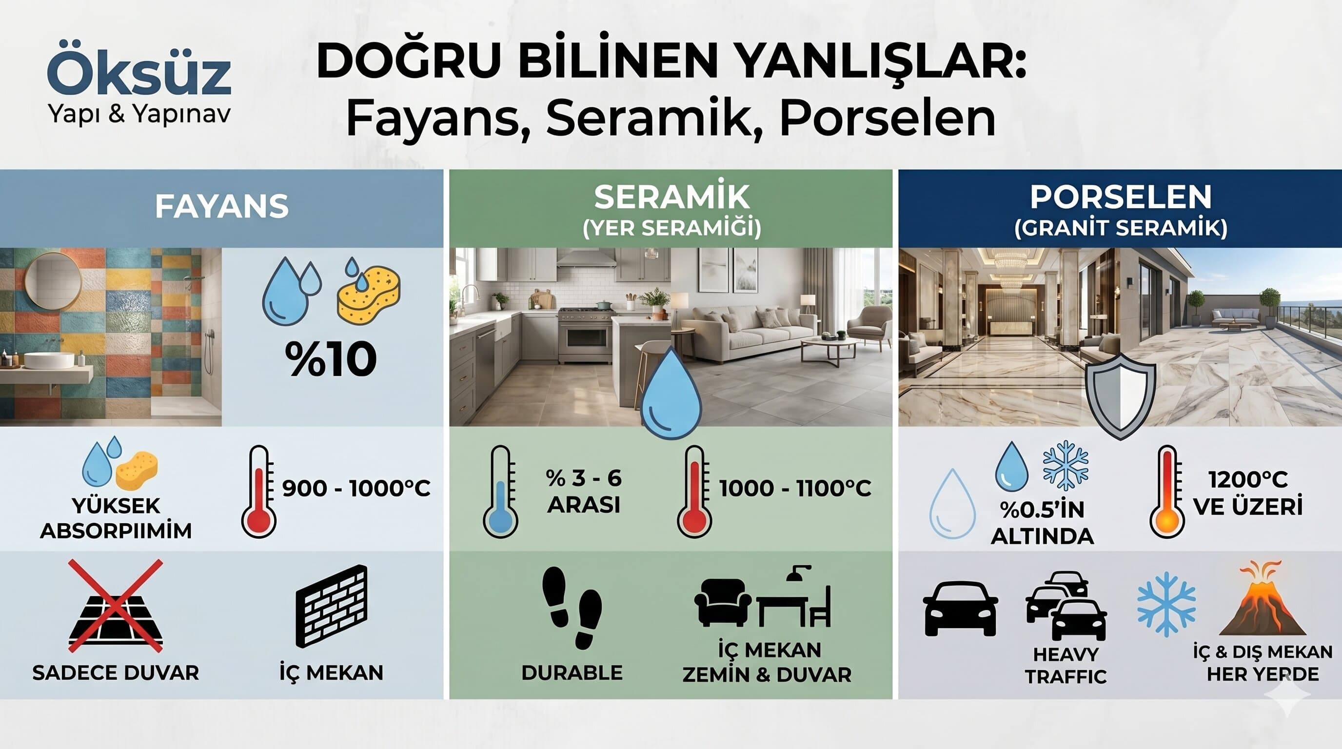 Doğru Bilinen Yanlışlar: Fayans, Seramik ve Porselen Arasındaki Fark Nedir?