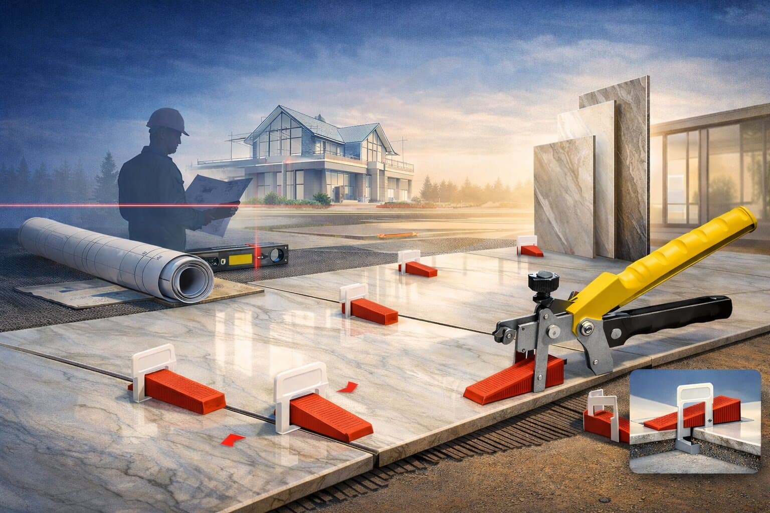 Kusursuz Zeminlerin Mühendislik Sırrı: Seramik ve Porselen Uygulamalarında Klips ve Takoz (Tesviye) Sistemi Neden Zorunludur?