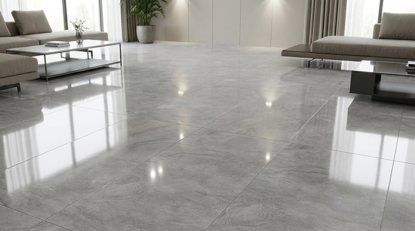 COSMİC GRİ 60x120 parlak granit — Çanakkale (zeminde döşeli görünüm) | Öksüz Seramik Hatay