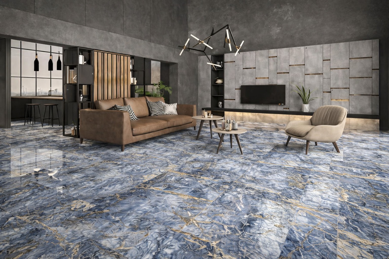 NOTTE BLUE 60x120 parlak granit — Qua | Öksüz Seramik Hatay