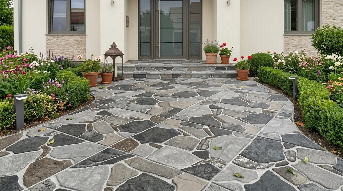 OPAL 45x45 mat porselen — İzmir (dış mekanda döşeli görünüm) | Öksüz Seramik Hatay